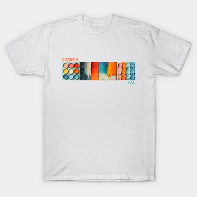 Orange Teal Palette T-Shirt by Polyshirt